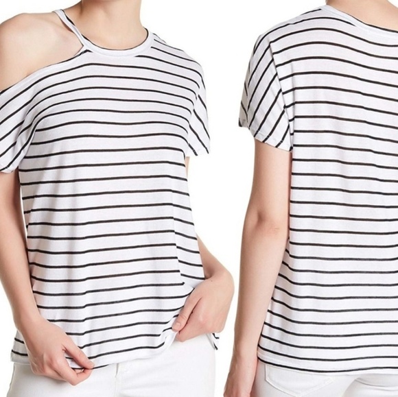 Stateside Tops - STATESIDE Single Cold Shoulder Cap Sleeve Tee